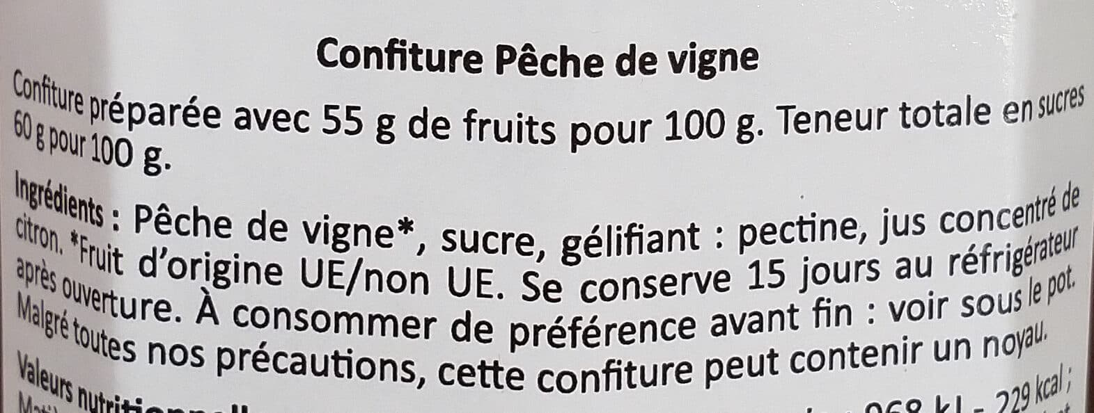 Copyr Confiture extra pêche de vigne packshot