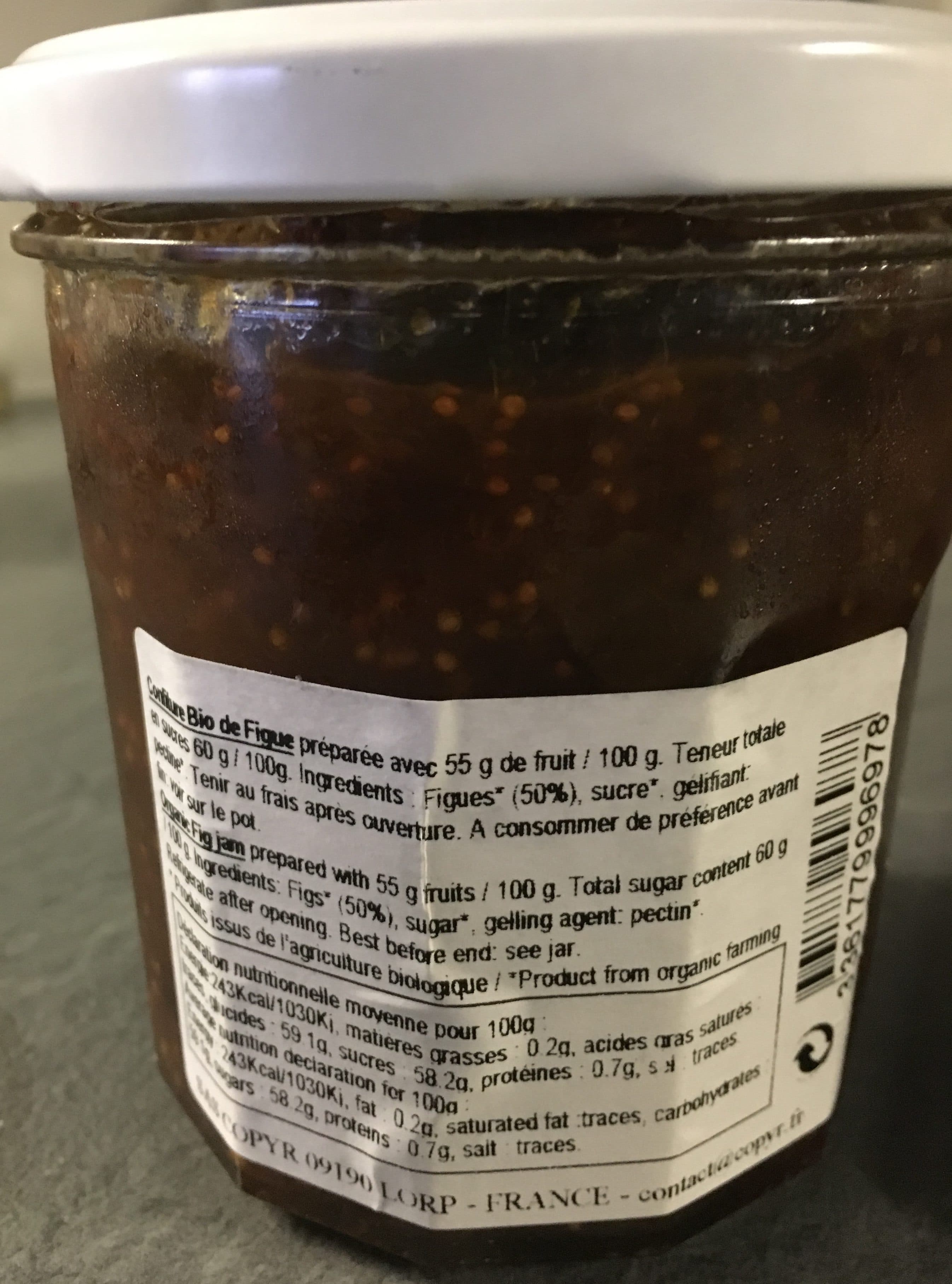 Matin D’Ariege Confiture extra figue packshot