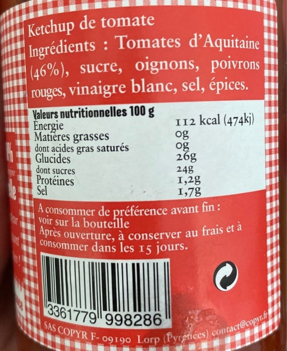 Open Food Facts Ketchup tomate packshot