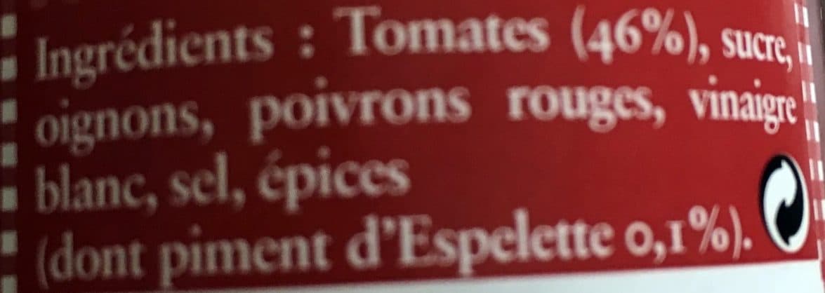 Pur Ketchup Tomate au piment d'espelette packshot