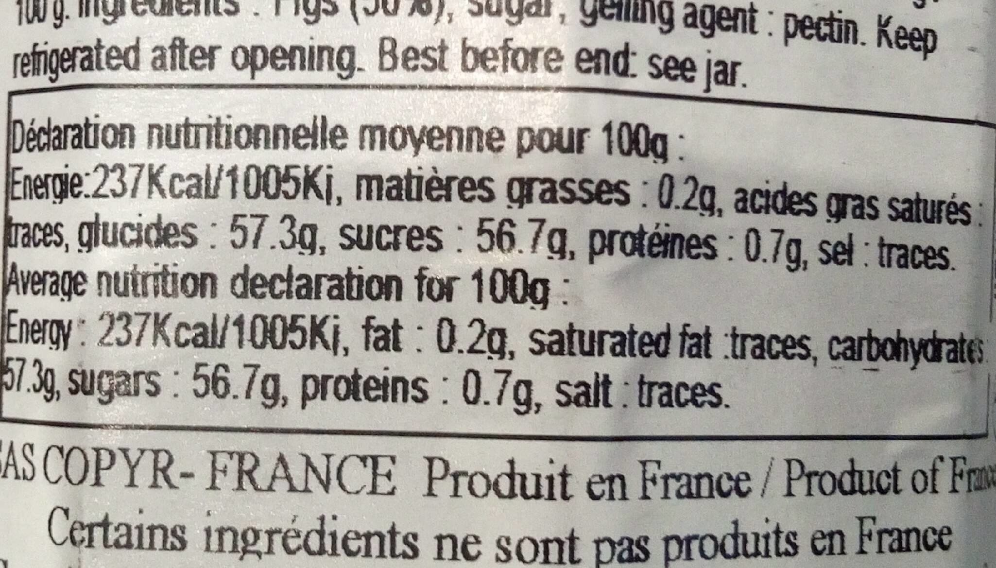 Matin d'Ariège Confiture de figue packshot