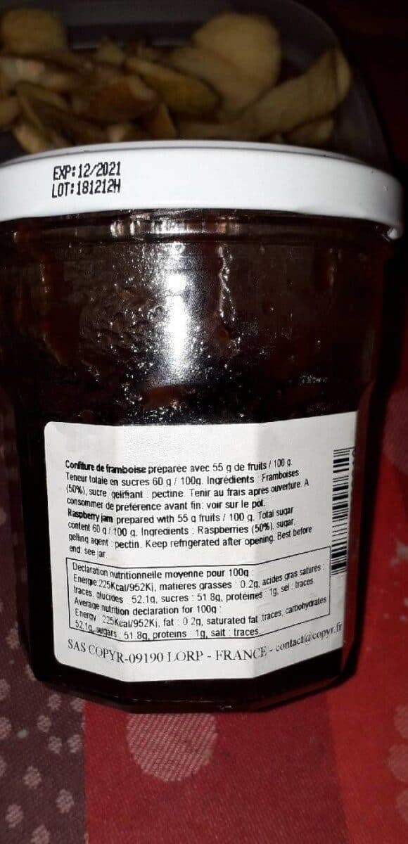 Matin D'Ariège Confitures Extra Framboise packshot