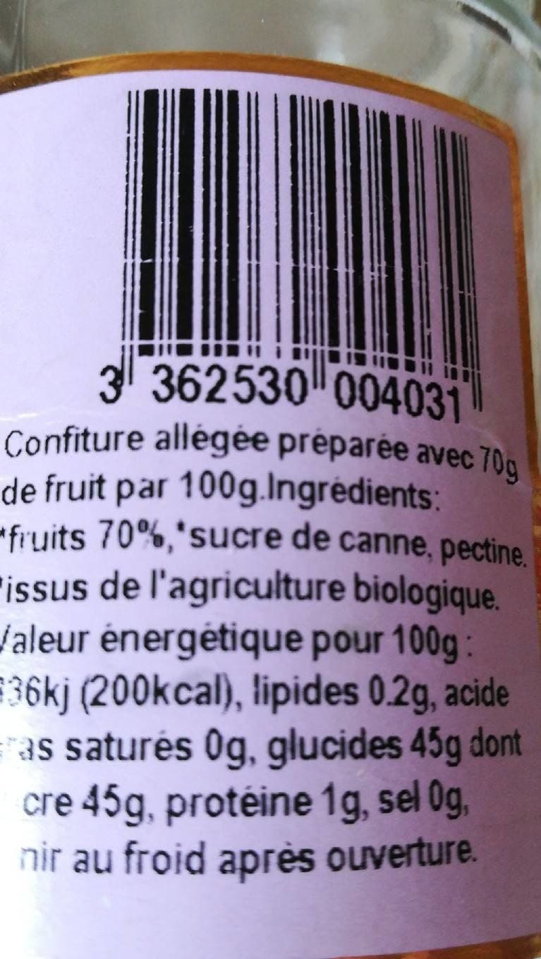 ESAT Val De Sournia Confiture biologique allégée en sucre cassis 70% packshot
