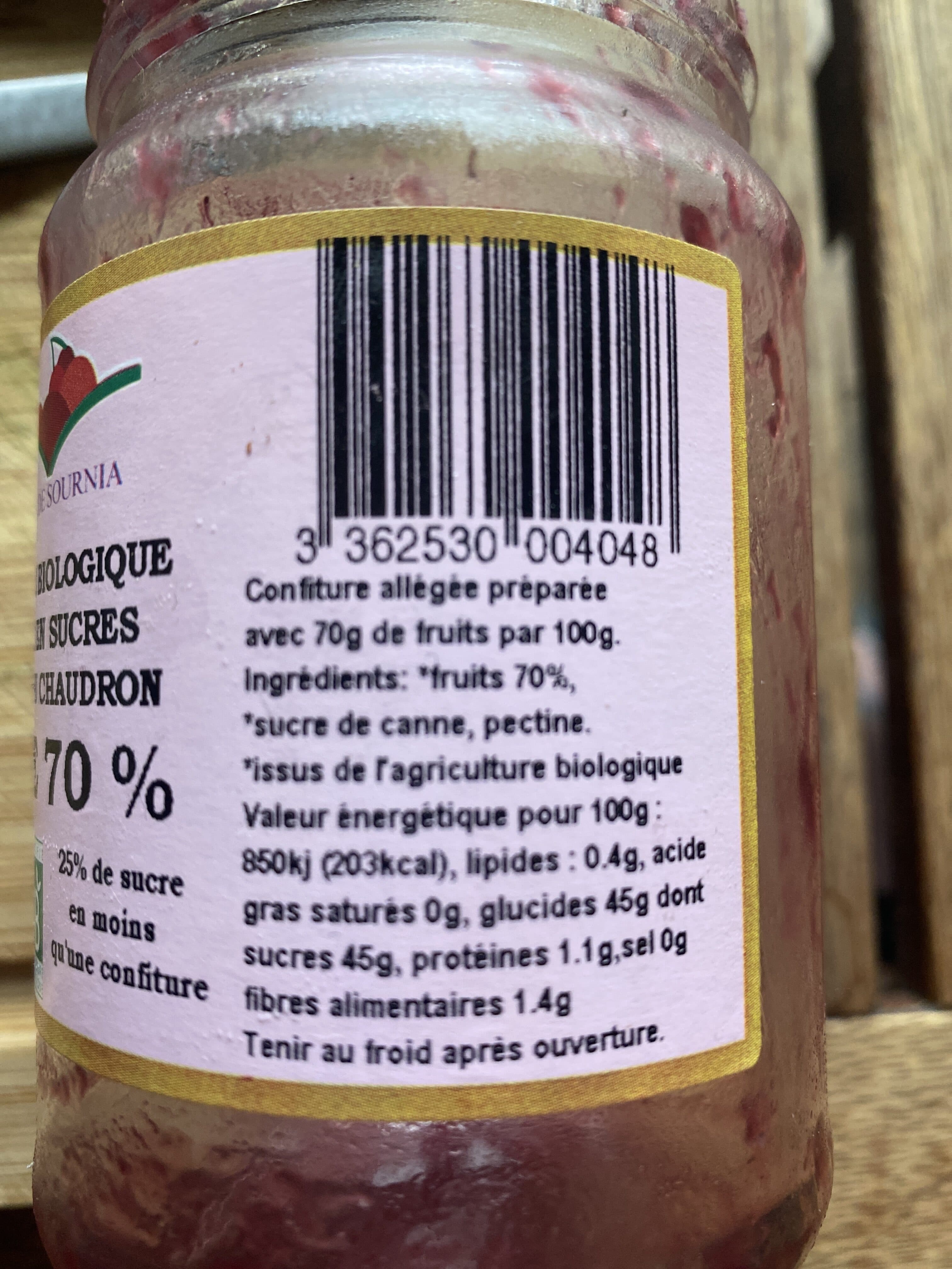 Val de Sournia Confiture biologique allegee en sucre cuisson au chaudron packshot