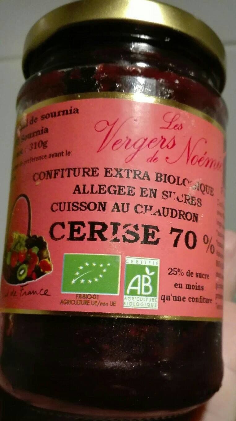 Les Vergers de NOÉMIE Sud De France Confiture cerise extra bio allégée en sucre cuisson au chaudron packshot