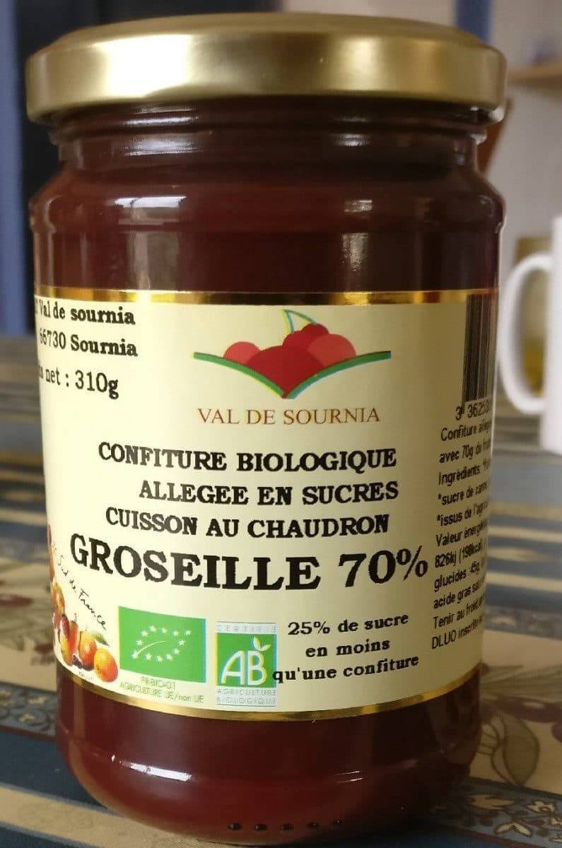 Val de Sournia Groseille 70% - Confiture biologique allegée en sucres packshot
