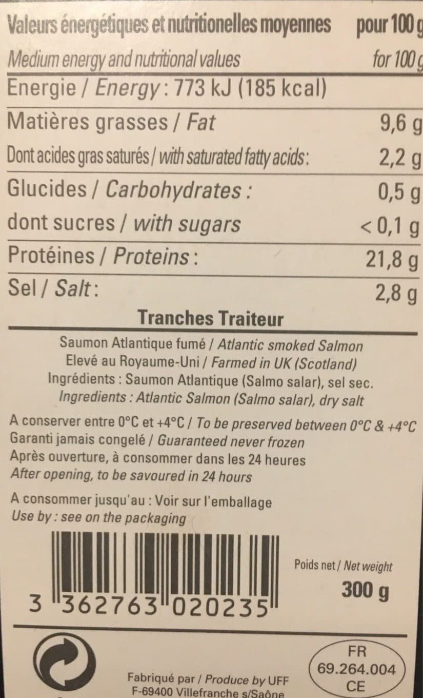Fauchon Saumon fumé, origine Ecosse packshot