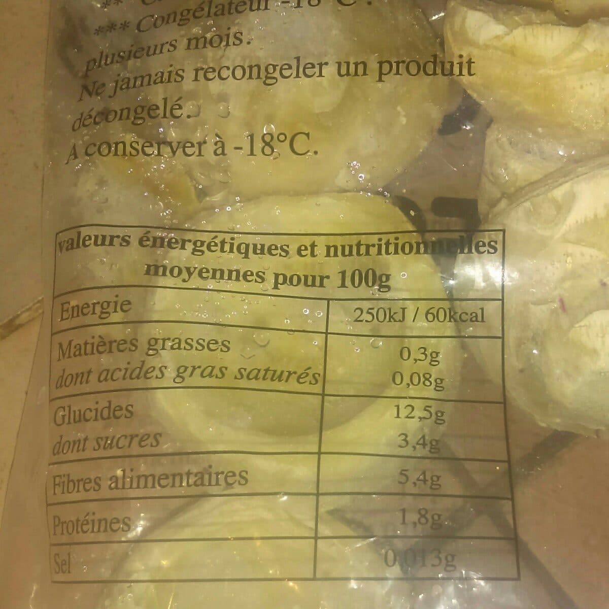 Open Food Facts Fonds artichauts surgelés packshot