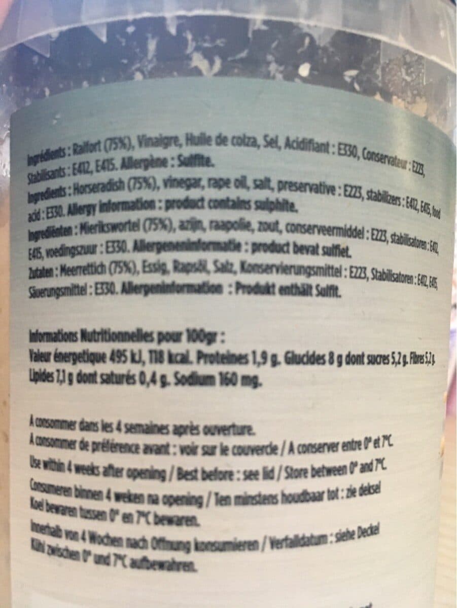 Open Food Facts Pulpe raifort packshot