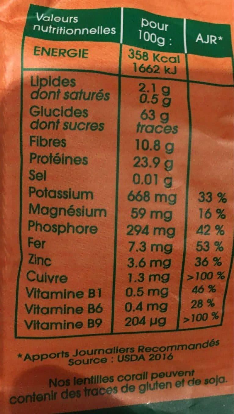 Le Geste Saveur Lentilles corail packshot