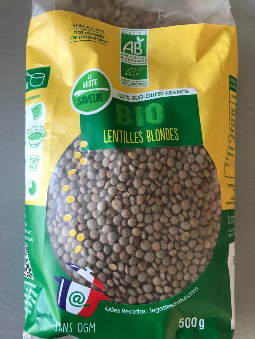 Jardins Du Midi Bio Lentilles blondes packshot