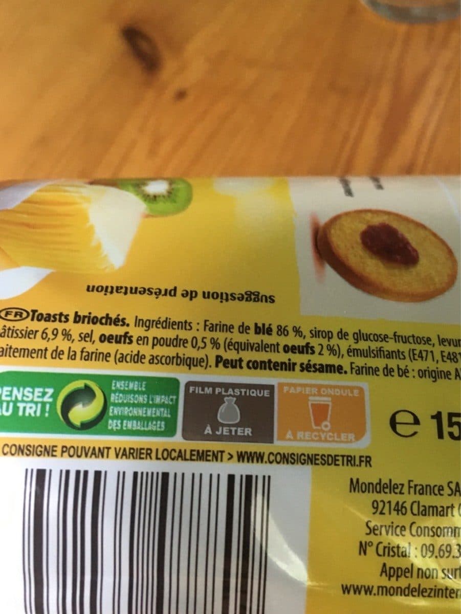 Open Food Facts Toast brioche packshot