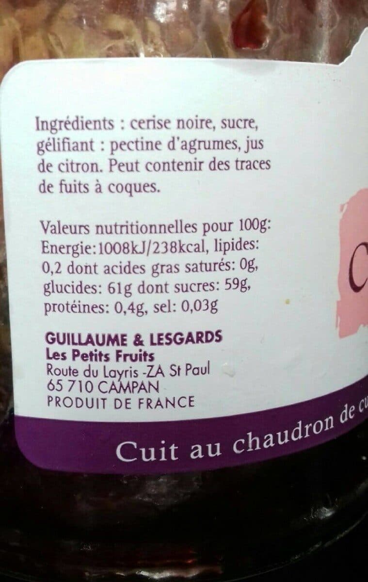 Les Petits Fruits De Guillaume Et Lesgards Confiture de cerise noire packshot