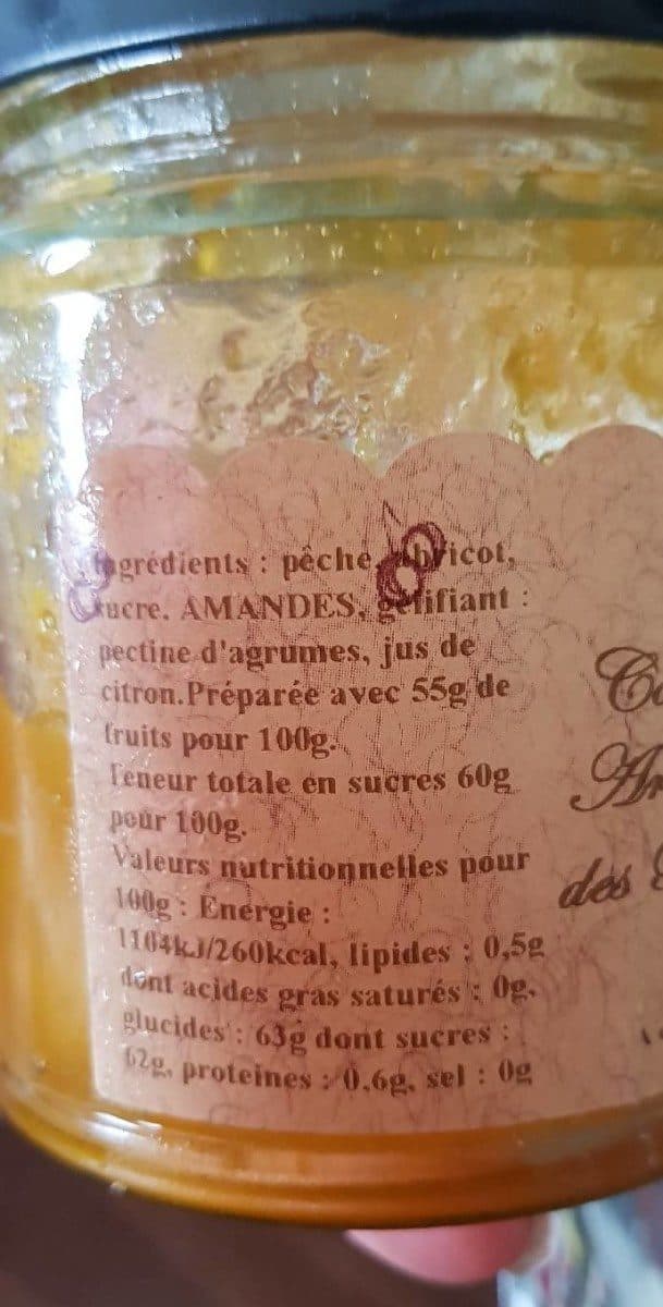 Open Food Facts Confiture d'été pêche abricot aux amandes packshot