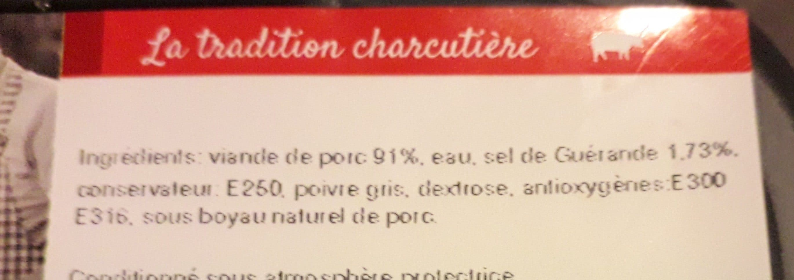 Clermont Clermont, 2 saucisses a l'ancienne au sel de guerande, la barquette de 220 gr packshot