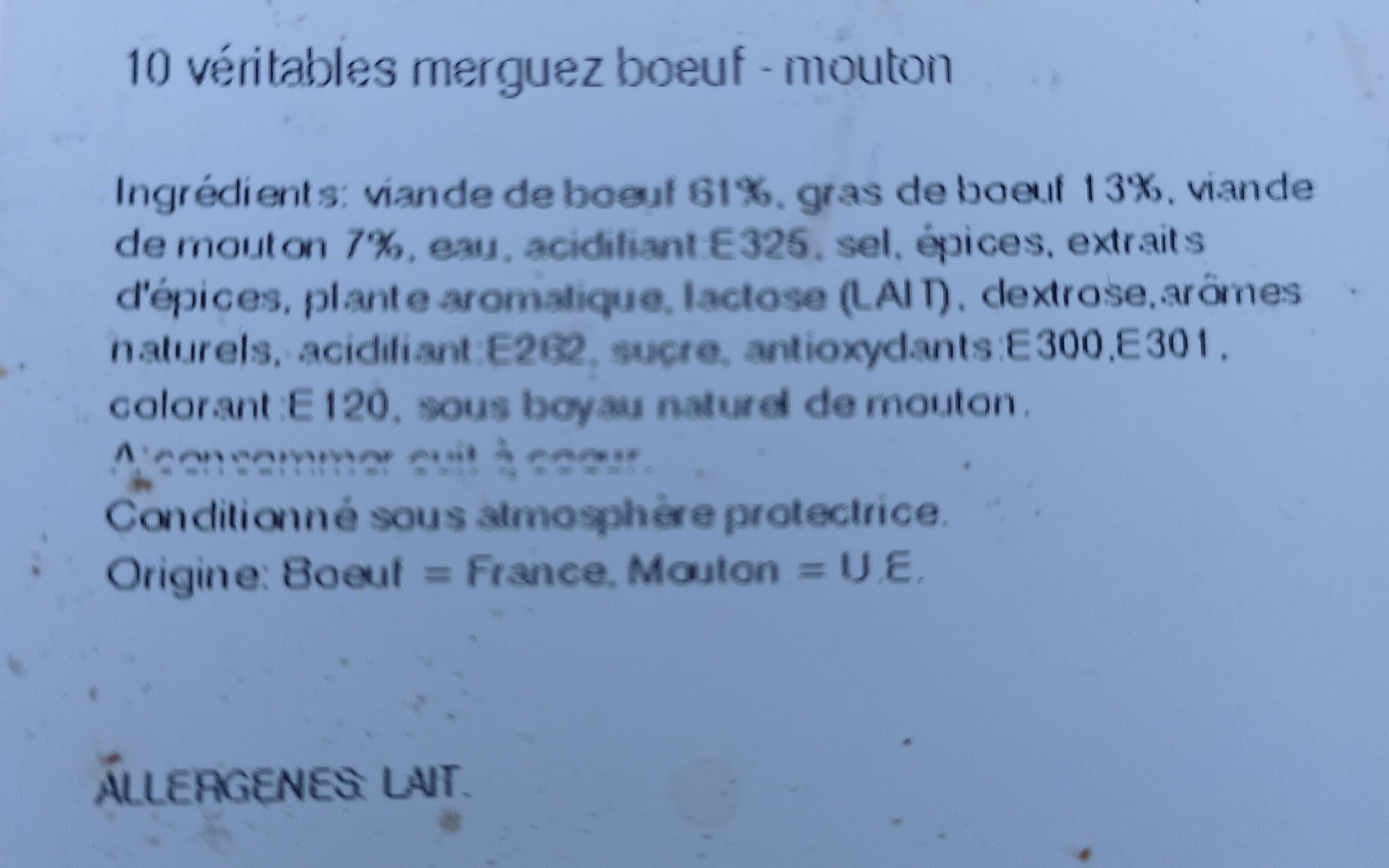 Clermont Merguez boeuf mouton CLERMONT, 12 pieces packshot