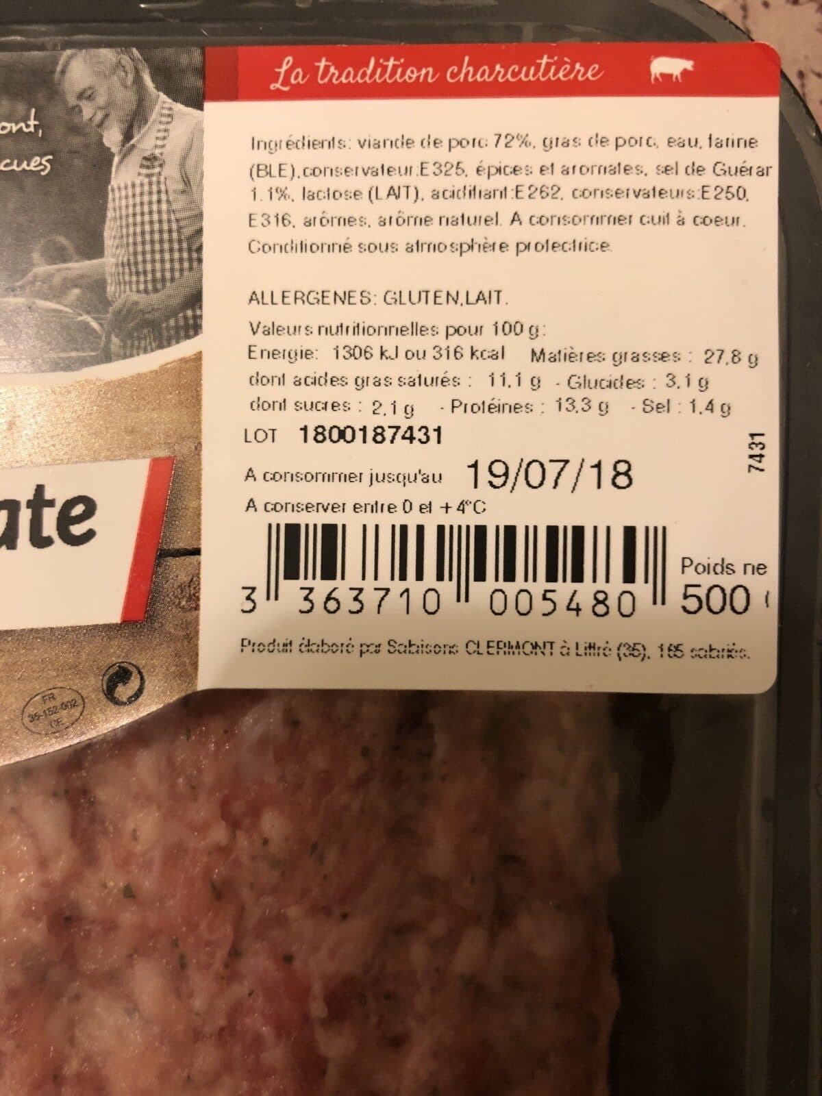 Clermont Farce a tomate sans colorant CLERMONT packshot
