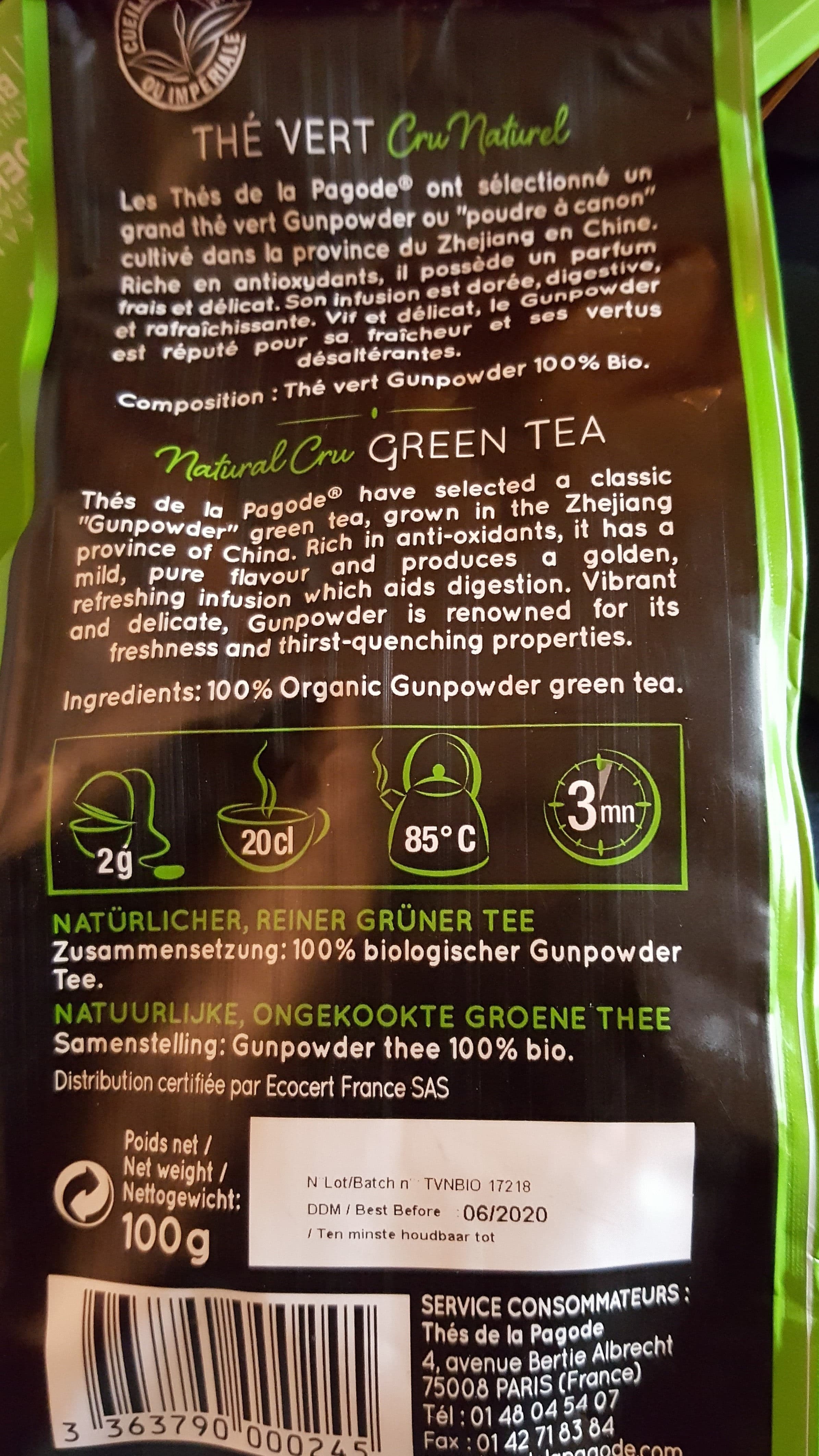 Thé de la pagode Thé vert packshot