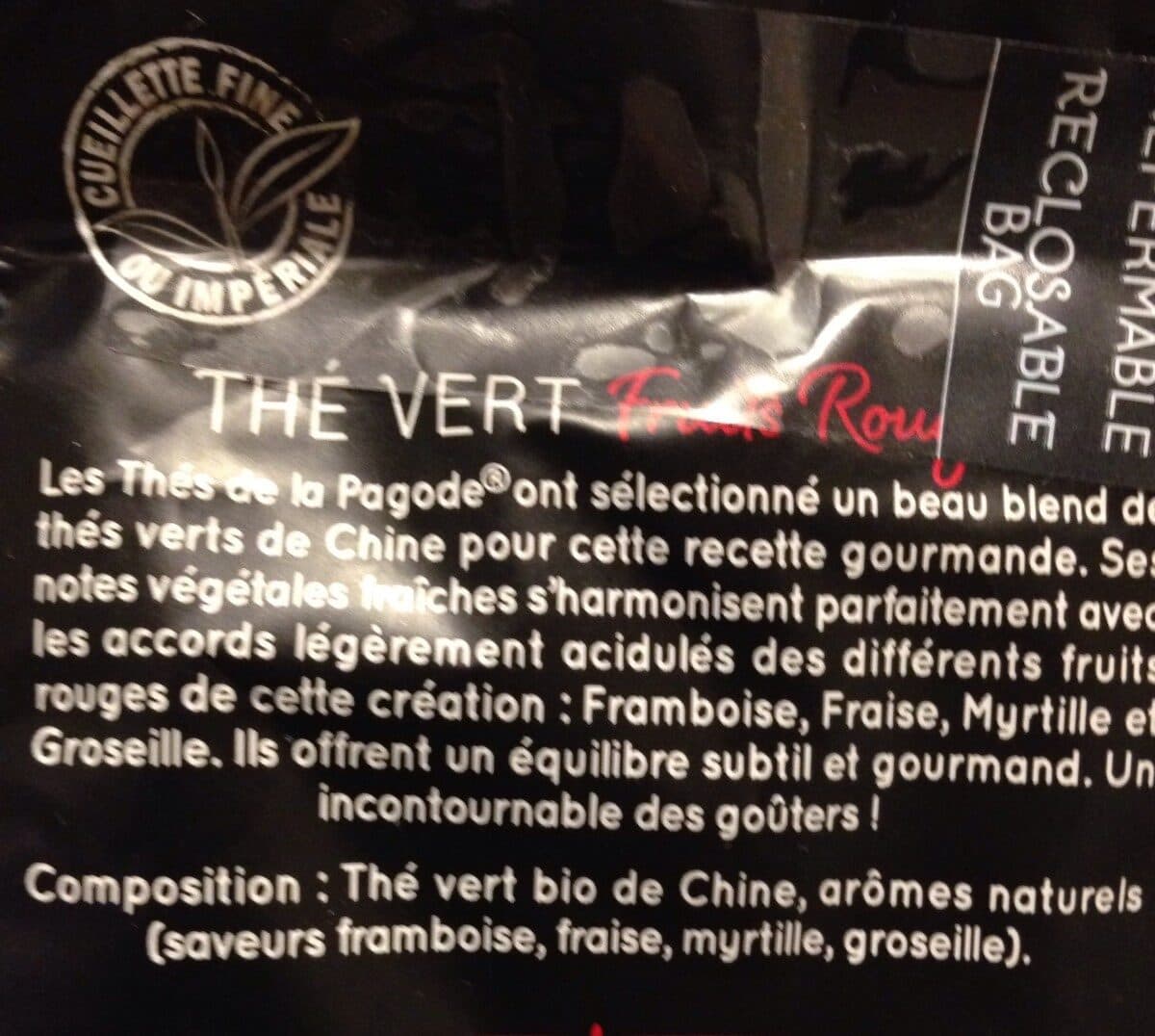 Open Food Facts Thé vert fruits rouges packshot