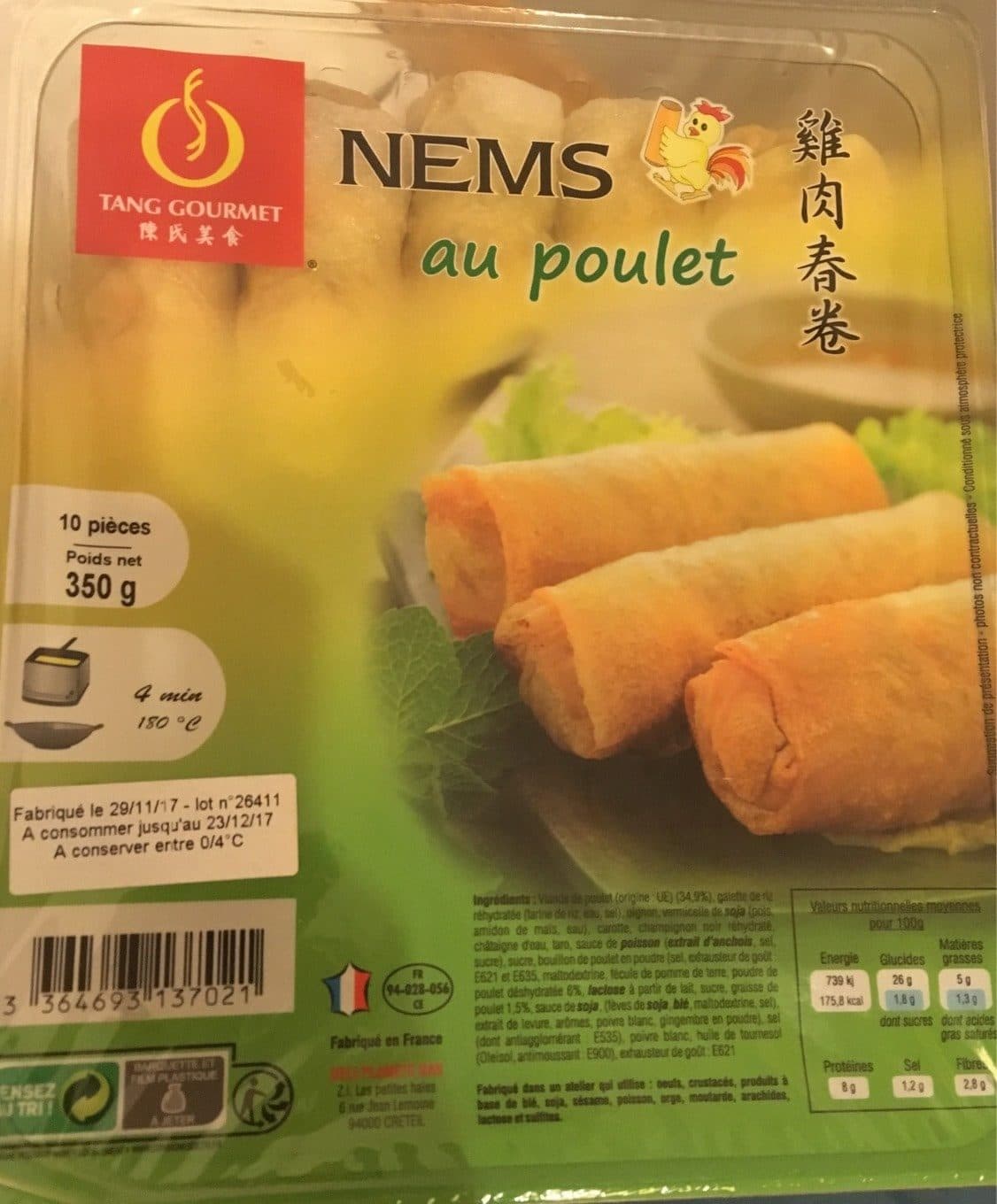 Tang freres Nems au Poulet packshot