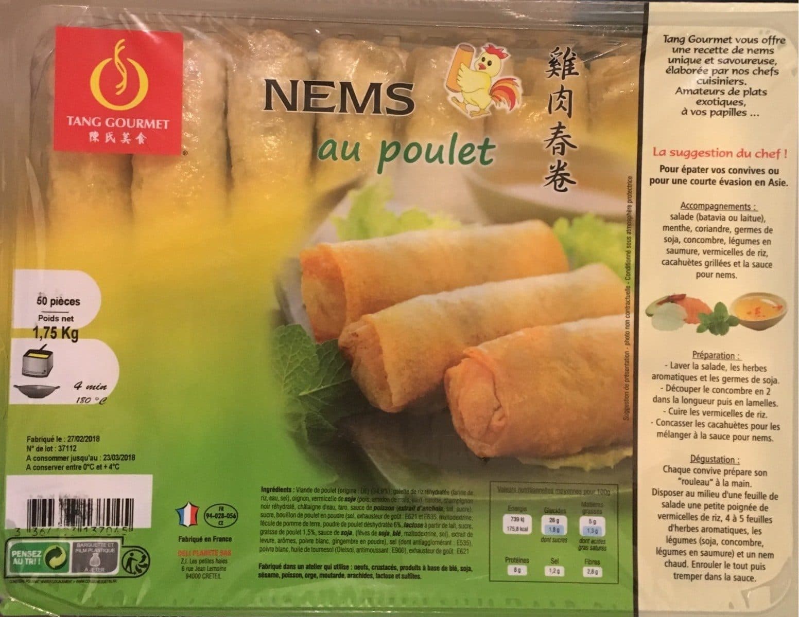 Open Food Facts Nems au poulet packshot