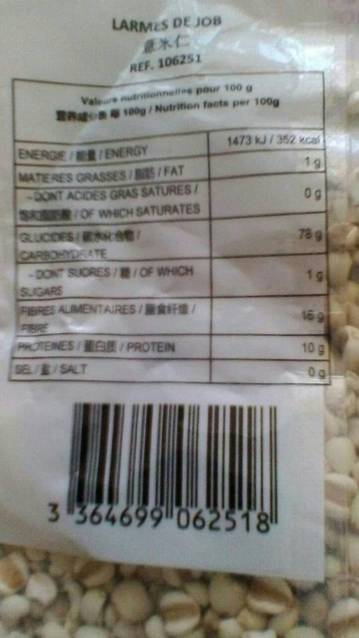 Open Food Facts Larmes de job packshot