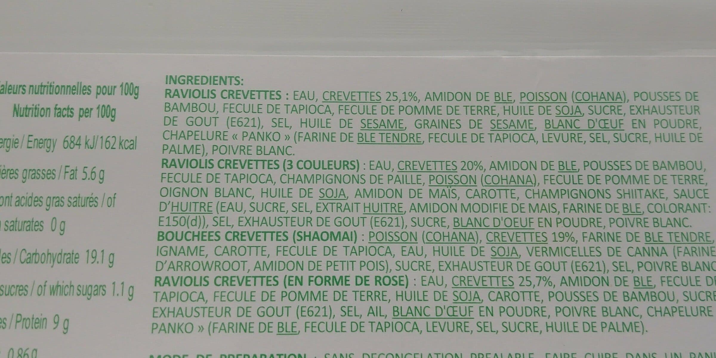 Coq Assortiment de collations à la vapeur packshot