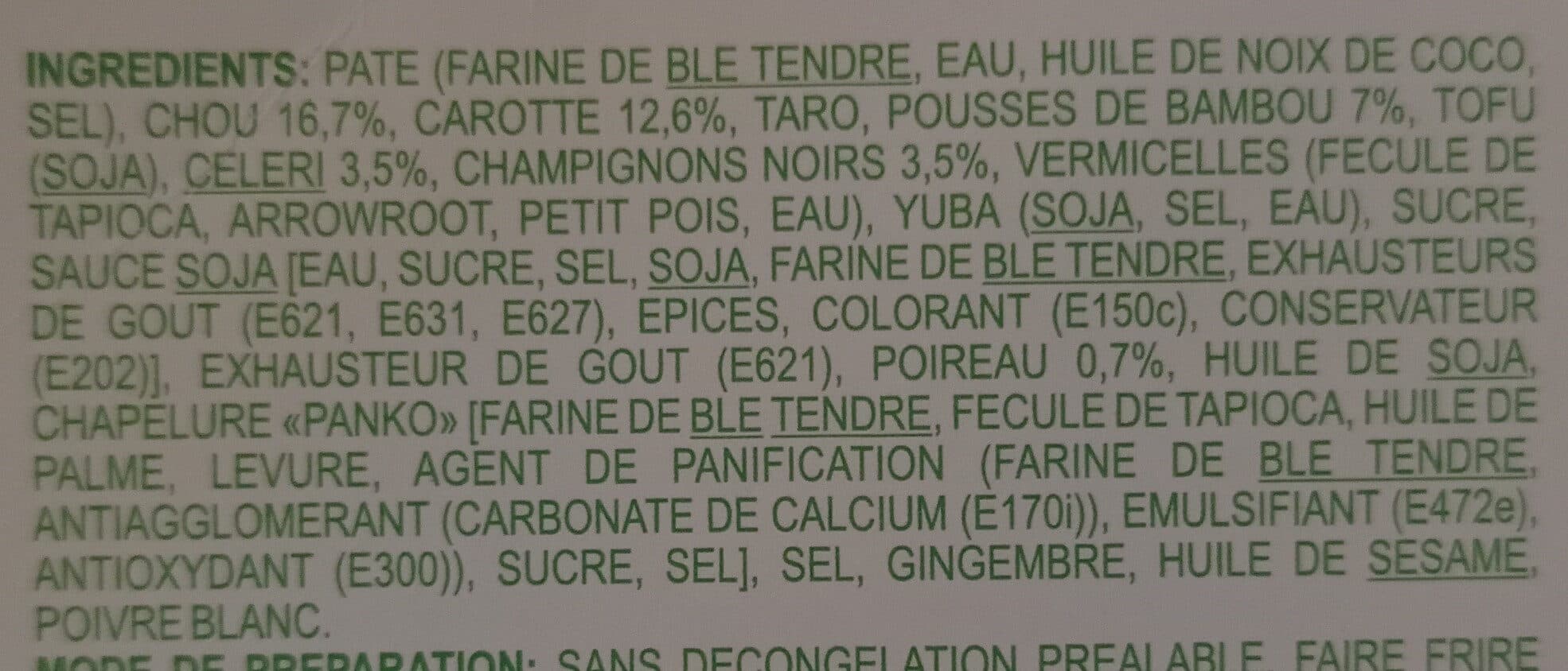 Marque Coq Pates impériaux aux légumes congelés packshot