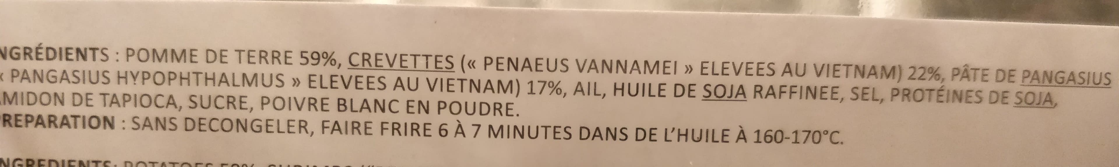 Cock Brand Rouleaux aux Crevettes et Pommes de Terre Congelés packshot