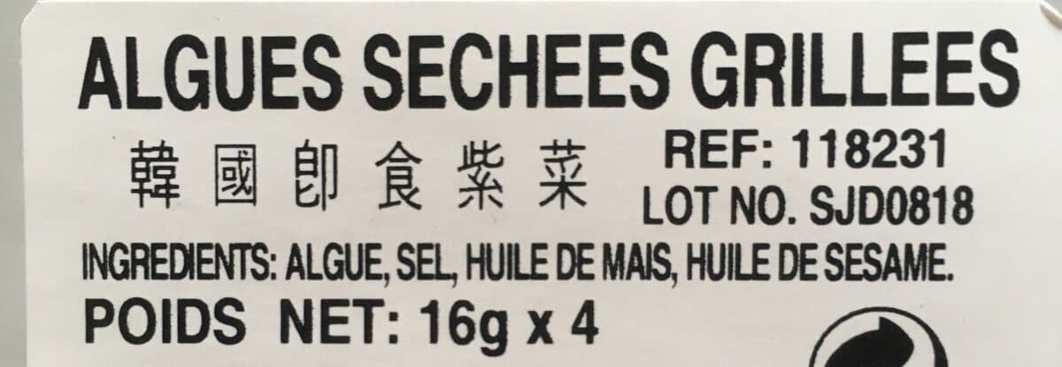 Open Food Facts Algue séchée assaisonnée packshot