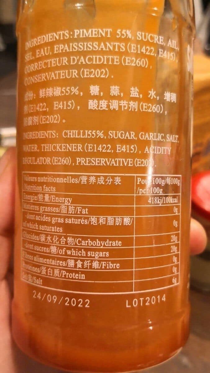 COQ Sauce de piment sriracha packshot