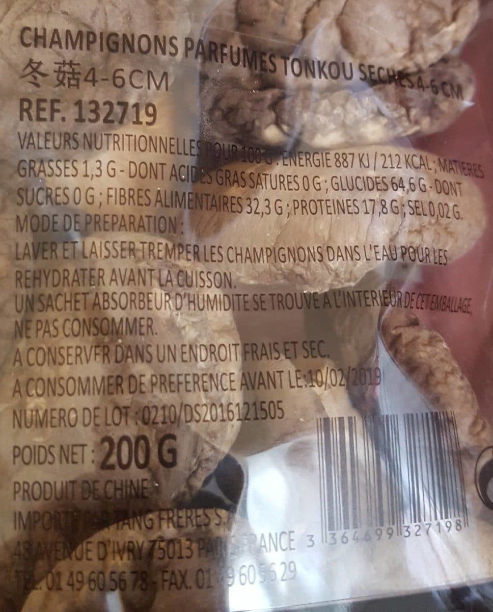 Open Food Facts Champignons Shiitake 4-6CM packshot