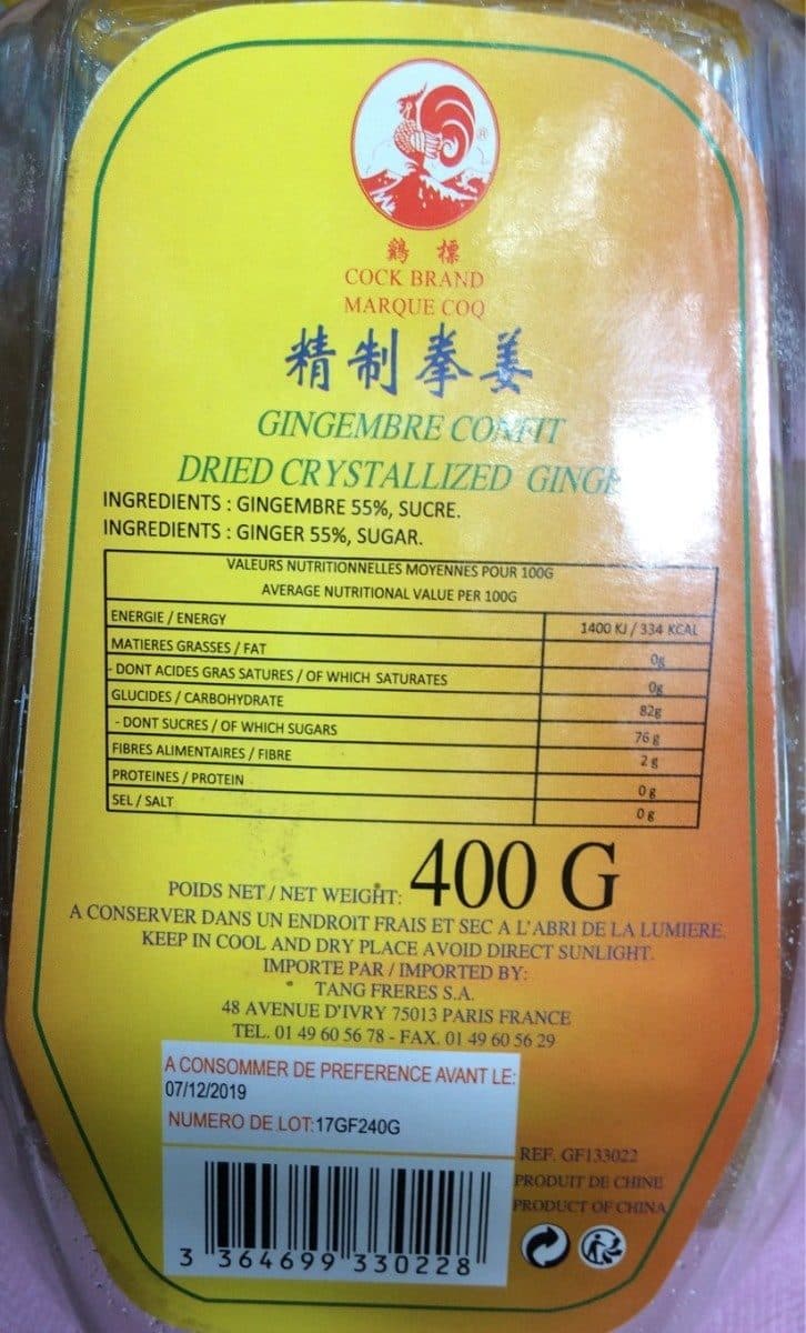 Cock Brand Gingembre confit packshot