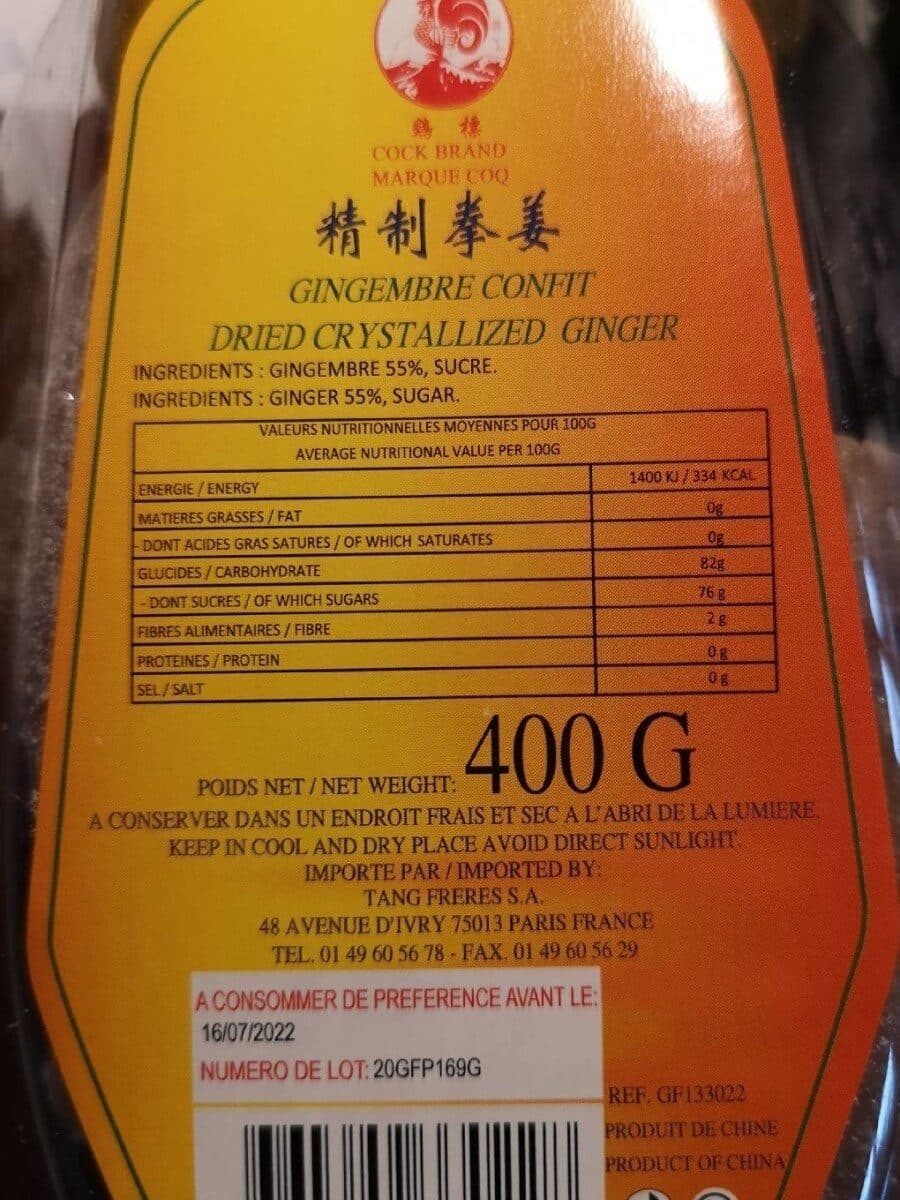Cock Brand Gingembre confit packshot