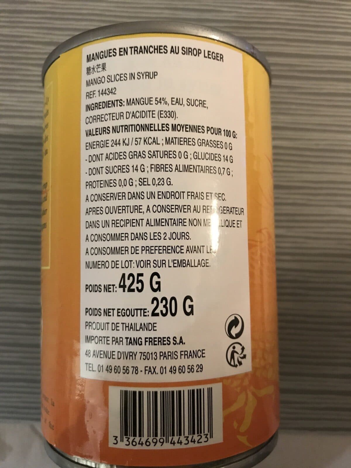 Open Food Facts Mangue au sirop packshot
