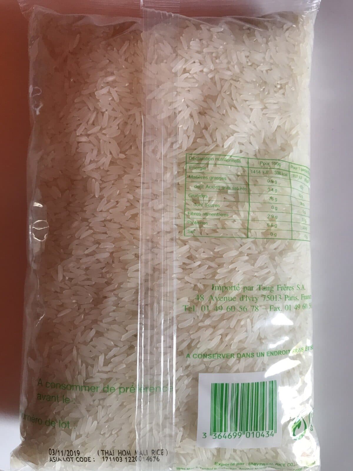 Open Food Facts Riz Jasmin packshot
