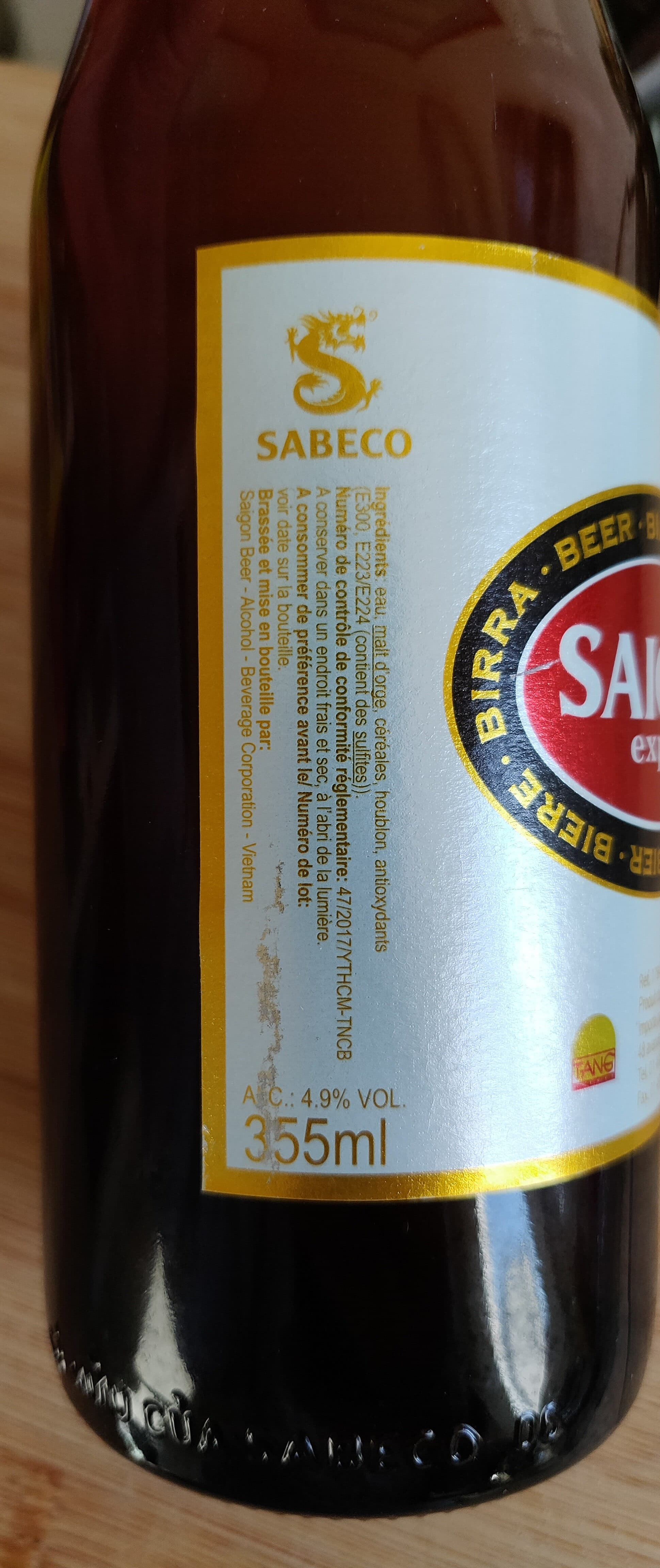Saigon Beer Saigon Export packshot