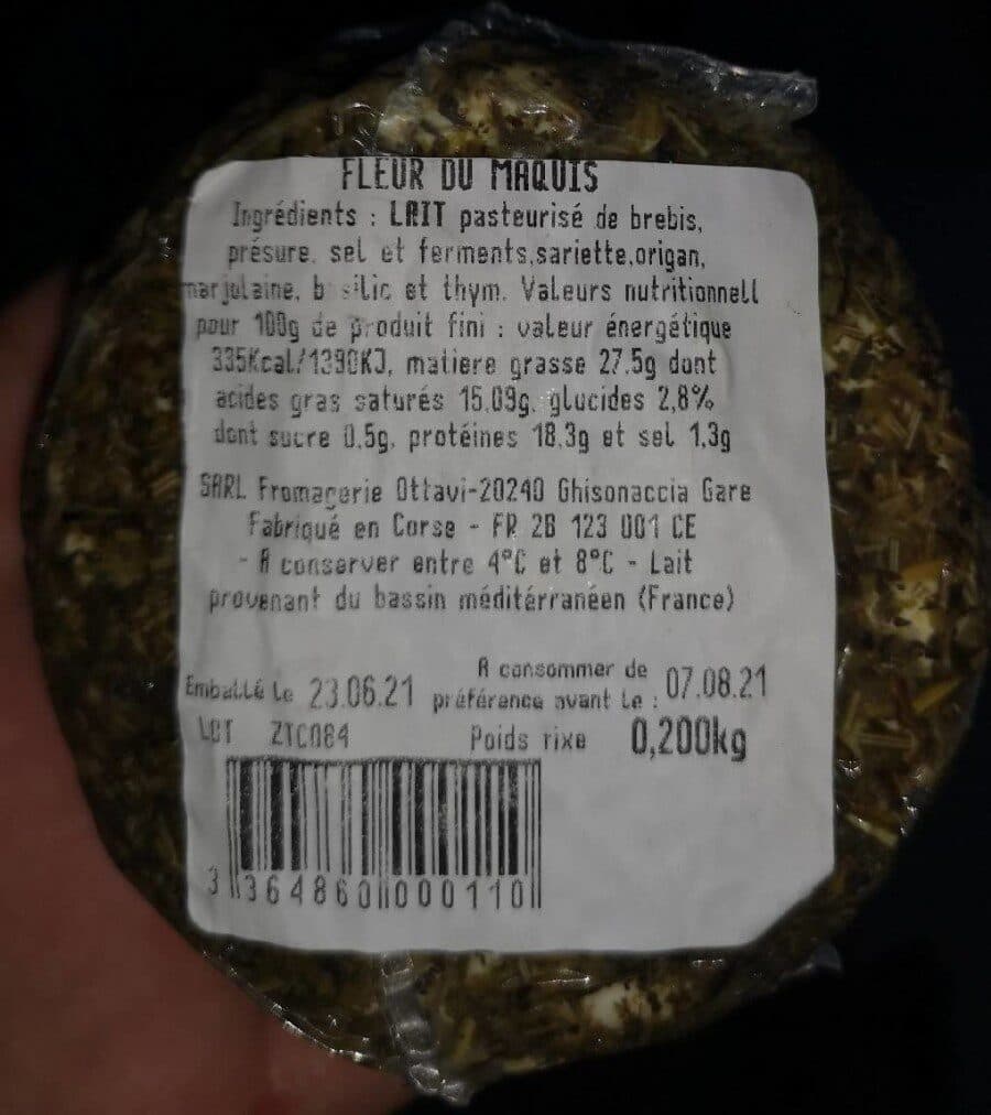 Ottavi Fromage au lait de brebis fleur du maquis packshot