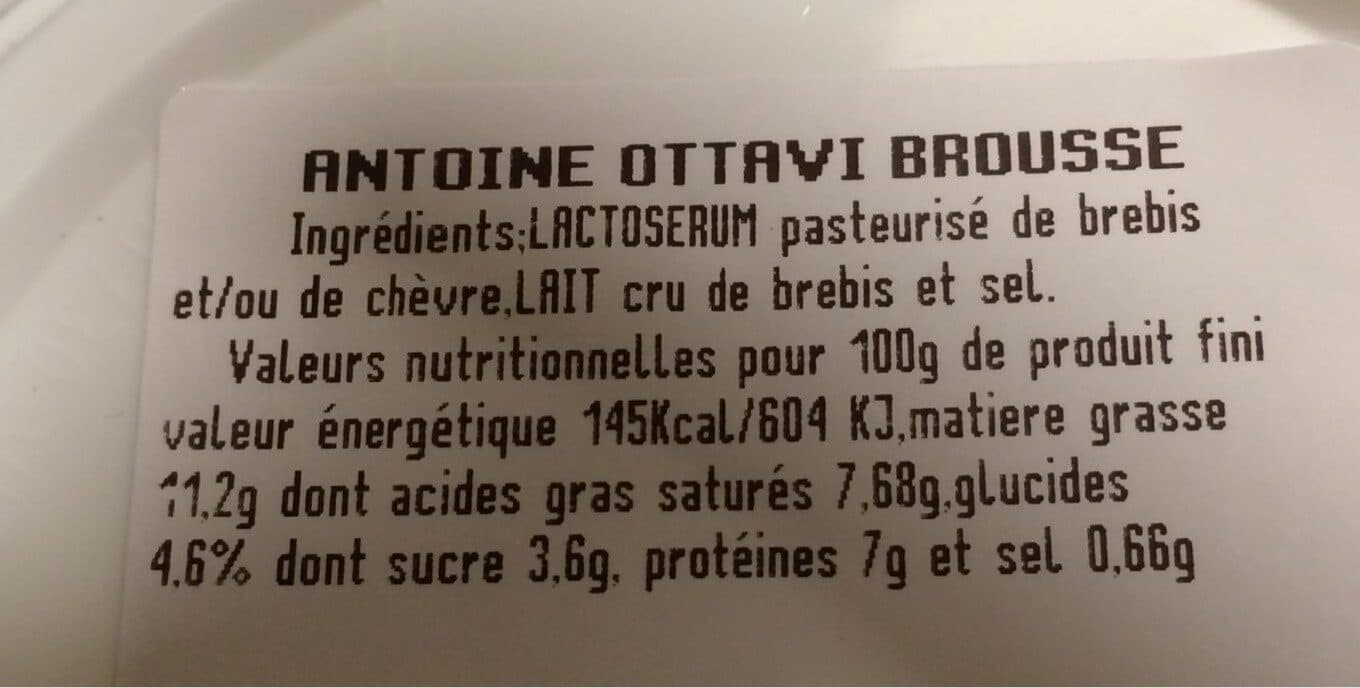 Ottavi Brousse au lait frais de brebis packshot
