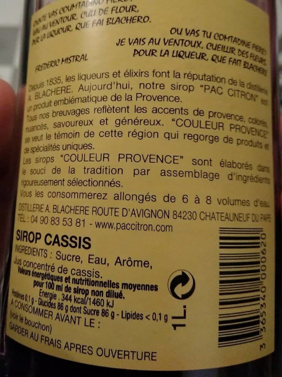 Open Food Facts Sirop cassi packshot