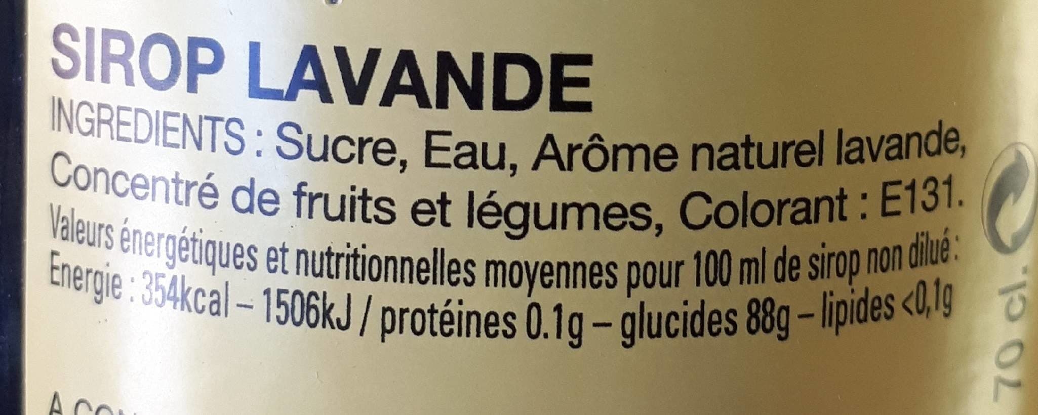 Open Food Facts Sirop de lavande COULEUR PROVENCE packshot
