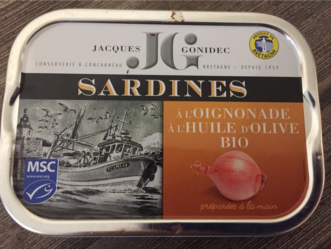 Jacques Gonidec Sardines à l'oignonade à l'huile d'olive packshot