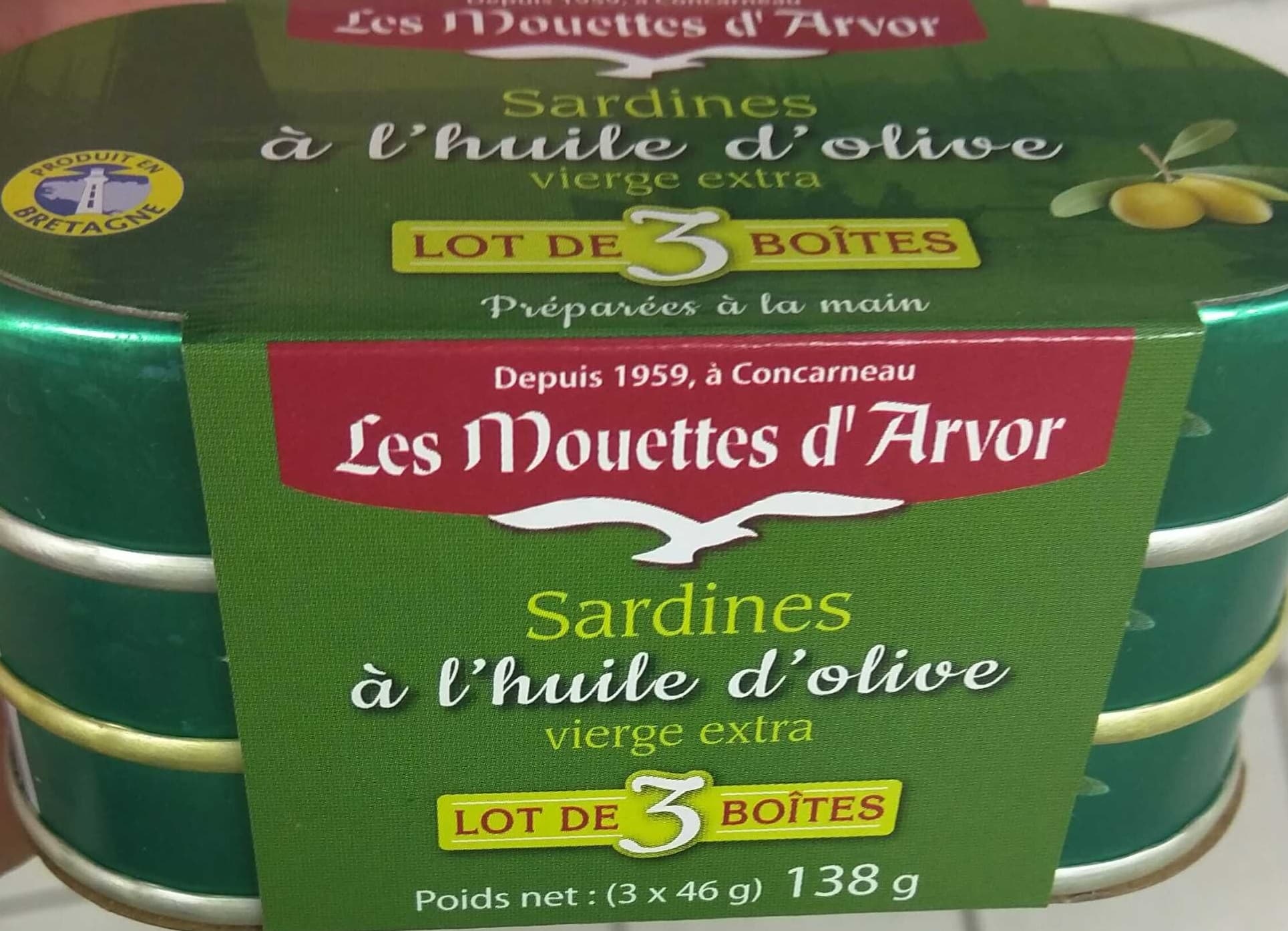 Les Mouettes d'Arvor Sardines à l'huile d'olive vierge extra packshot