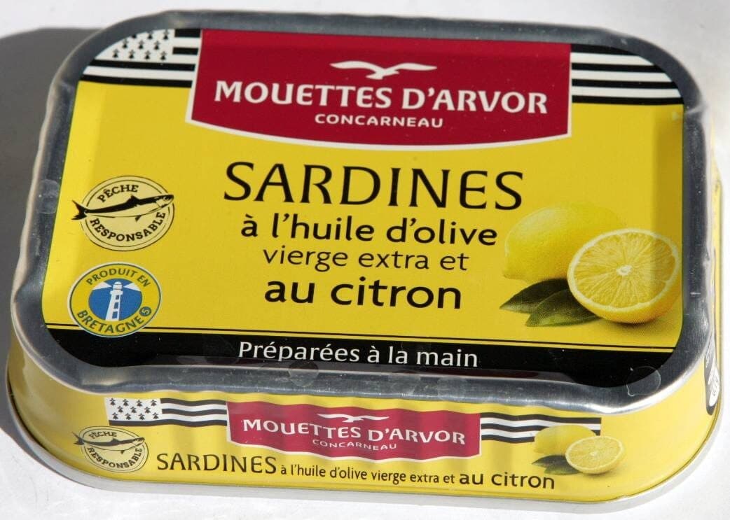 Les Mouettes d'Arvor Sardines à l'huile d'olive vierge extra et au citron packshot