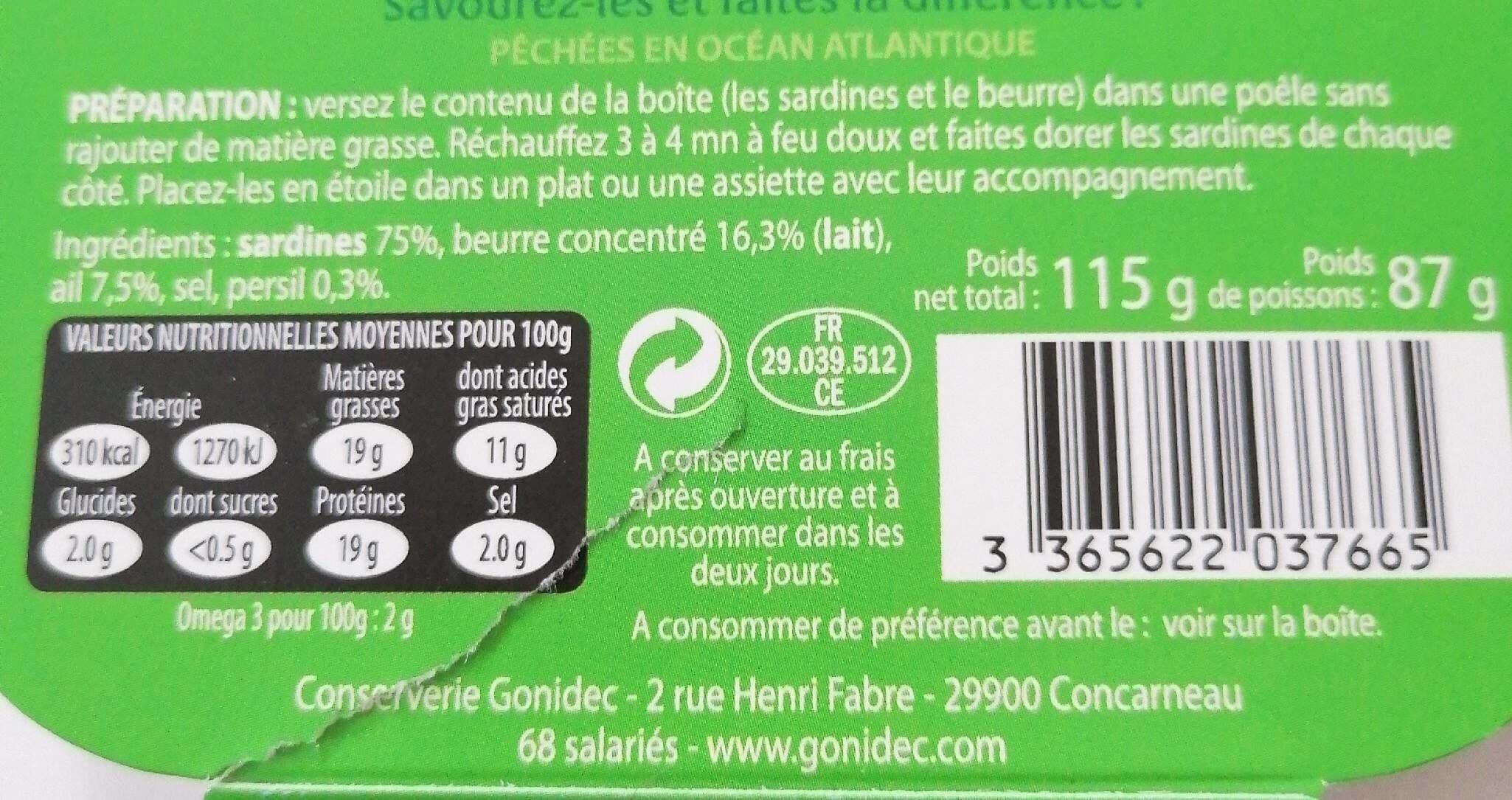 Les Mouettes d'Arvor Sardine Au Beurre Persillade packshot