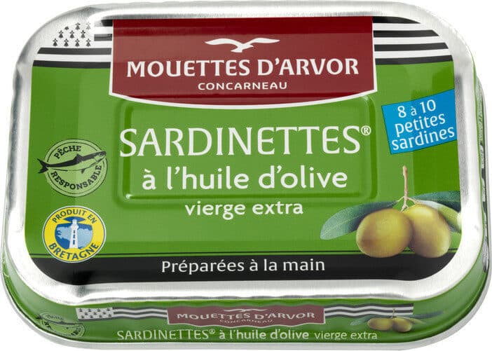 Les Mouettes d'Arvor Sardinettes à l’huile d’olive vierge extra packshot
