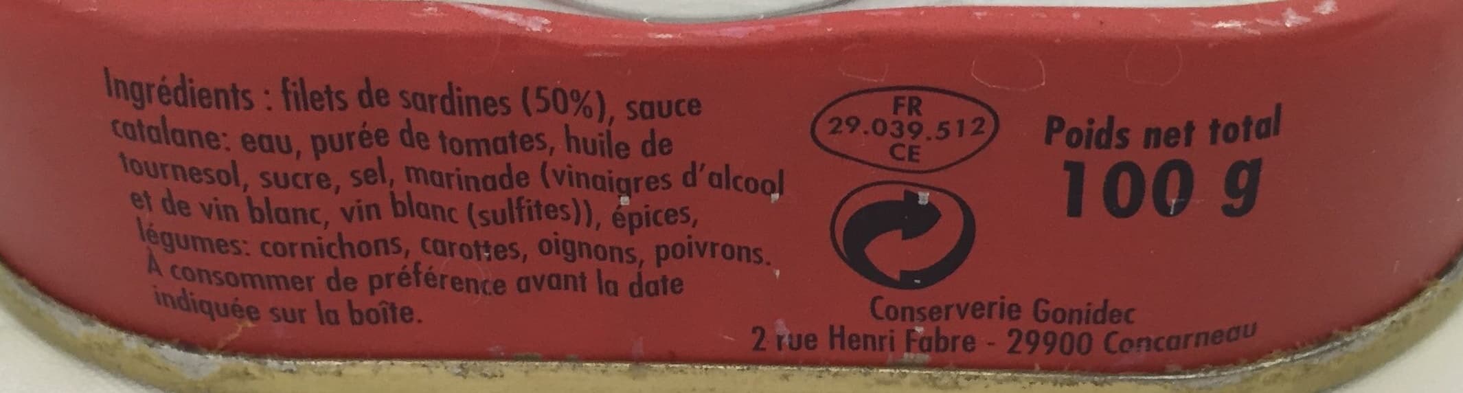 Les Mouettes d'Arvor Filets de sardines à la Catalane packshot