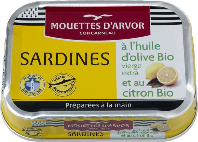 Conserverie gonidec Sardines à l’huile d’olive et au citron BIO packshot