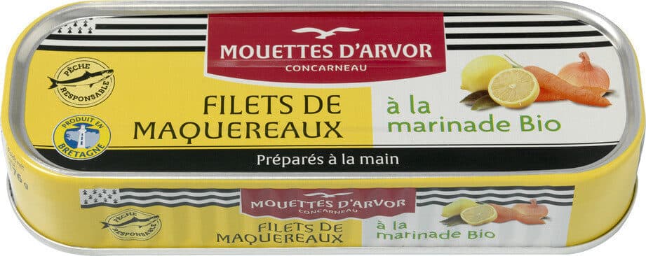 Les Mouettes d'Arvor Filets de maquereaux à la marinade bio packshot