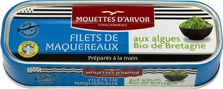 Les Mouettes d'Arvor Maquereaux aux algues Bio de Bretagne packshot
